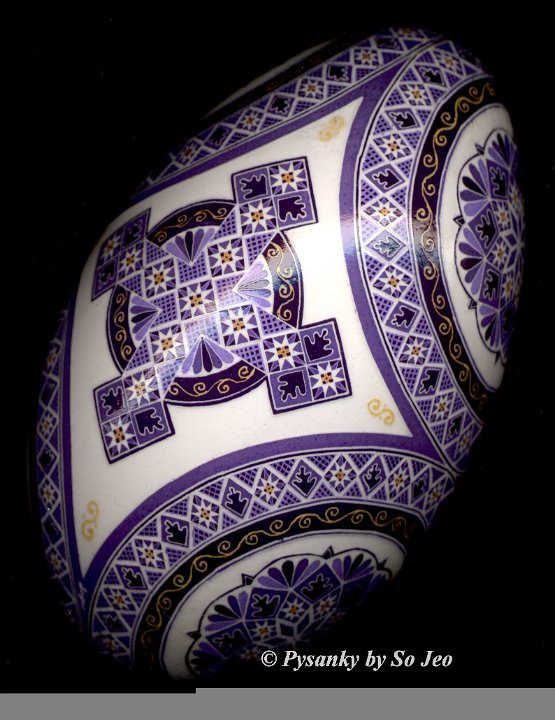 Purple Cross Ukrainian Easter Egg Pysanky By So Jeo